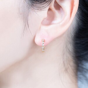 【ジュエリーの街、山梨県甲府市】ダイヤ0.34ct K18ピアリング　LE346Y