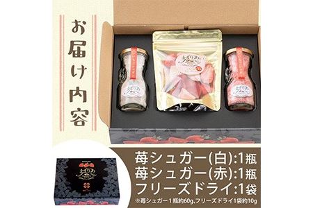 紅白苺のシュガー 60g×2瓶 フリーズドライ 10g×1袋 鹿児島 果物 砂糖 保存食 常温 保存料無添加 着色料無添加【ままりあ農園】No.881 