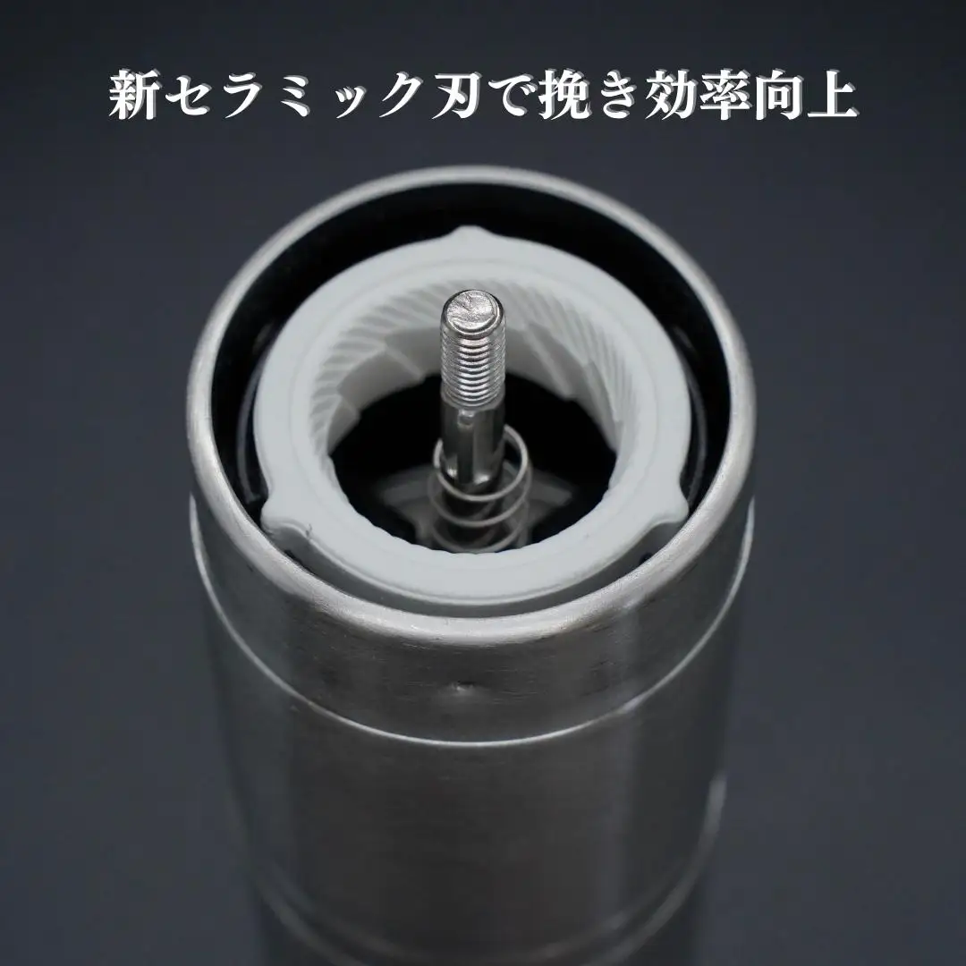 ステンレスコーヒーミル [グランデ] セラミック刃 手動 コンパクト 登山 ソロキャンプ 燕三条製 コーヒーミル