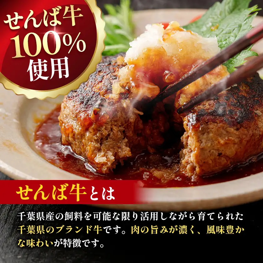 せんば牛 100% ハンバーグ 140g×6個 地方の恵み ハンバーグ