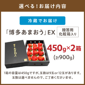 【先行予約】1月より順次発送！「博多あまおう」EX　贈答用化粧箱　約450g 2箱【ほたるの里】_HA0753
