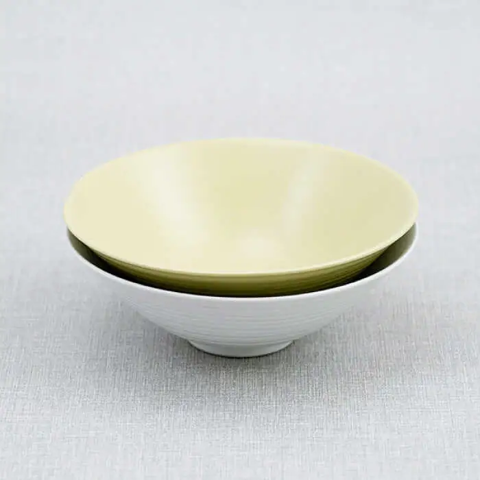 【波佐見焼】アイシー ボウル 大 （ホワイト・イエロー） ペアセット 食器 皿 【団陶器】 [PB116] 波佐見焼