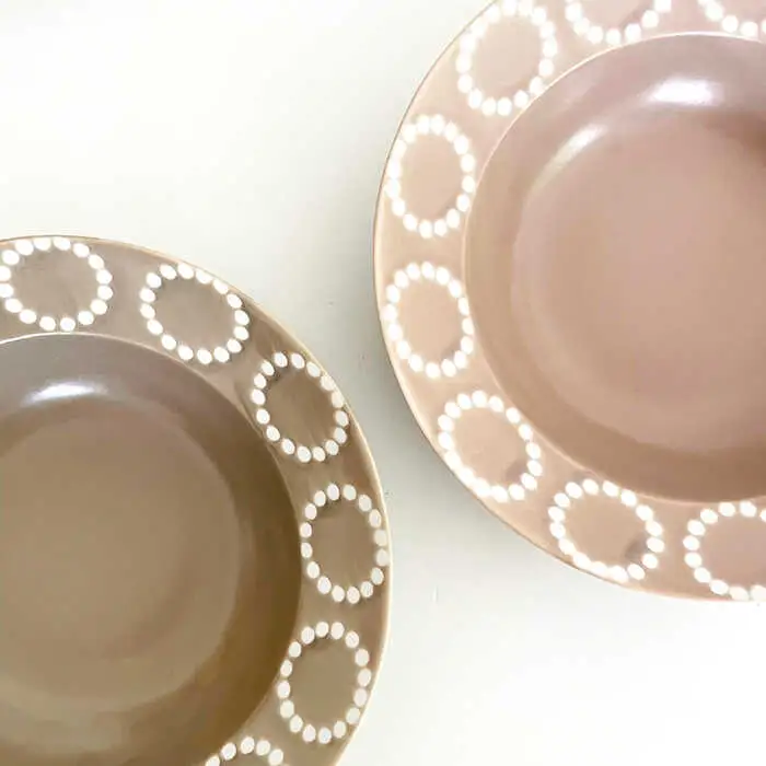 【波佐見焼】サークルリング カフェオレ・桜シフォン ボウル 中 2点セット 食器 皿 【陶芸ゆたか】 [VA104]  波佐見焼