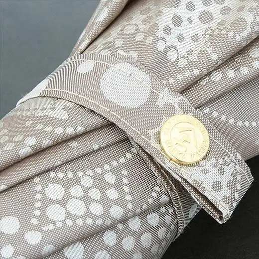 槙田商店【晴雨兼用】長傘 kirie ドットフラワー：モカブラウン
