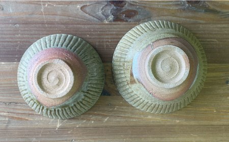黄唐津 しのぎ飯碗 （ 夫婦茶碗 ）  糸島市 / 高麗窯【いとしまごころ】 [AOZ010] 食器 お茶碗