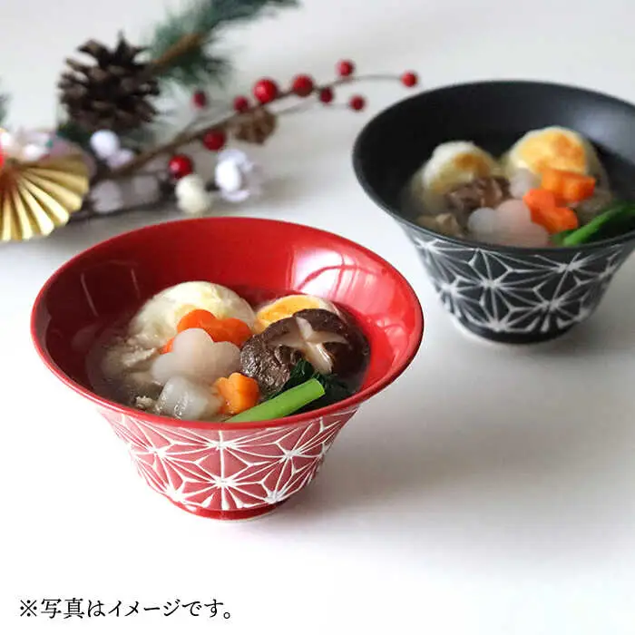 【波佐見焼】ホワイトライン麻 ミニ丼 どんぶり 赤 食器 皿 【翔芳窯】 [FE162]  波佐見焼
