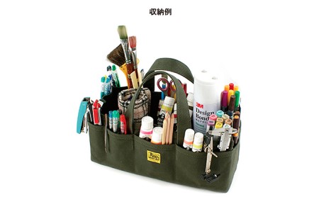 オープンツールバッグ／LONG　バンナイズ 帆布 グリーン 趣味 車 バイク 自転車 ガーデニング 工具 ファッション カバン 雑貨 日用品 