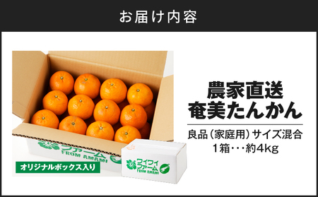 【 2027年 先行予約 】 農家直送 奄美 たんかん 良品（ 家庭用 ）4kg A067-001 奄美たんかん タンカン 果物 フルーツ 果実 甘い 濃厚 産地 直送 先行 先行受付 予約 受付 特産品 奄美大島産 期間限定 奄美群島たんかん品評会 鹿児島 奄美 美味しい おいしい ジューシー 果汁 ワイワイファーム ふるさと納税 奄美市 おすすめ ランキング プレゼント ギフト