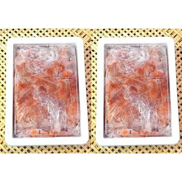 【訳あり】無着色 博多辛子明太子 切子 1kg×2箱(合計2kg) 味わい豊かに粒仕立て
