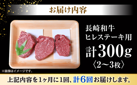 6回定期便 長崎和牛 ヒレ ステーキ 計300g＜大西海ファーム＞ [CEK140] ヒレ