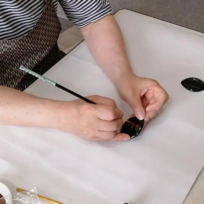 漆器のペンダント　蒔絵　きらめき　リング型