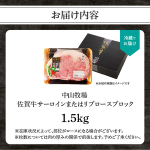 【最速配送】佐賀牛 サーロインまたはリブロース 1.5kg ／ 佐賀牛【E025】