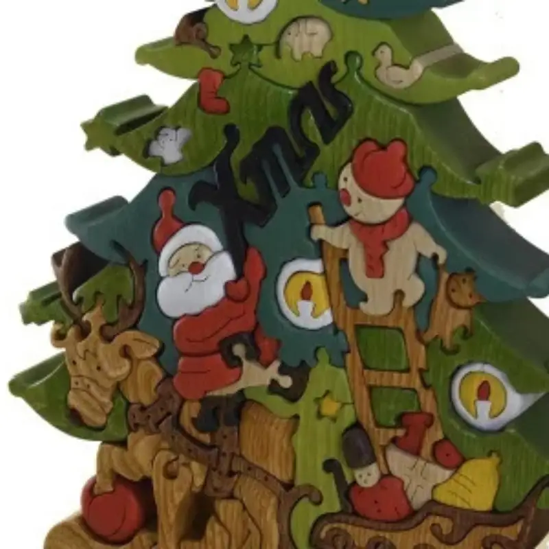 木工パズルクリスマスツリー３（色付き） 積み木 積木 つみき 木のおもちゃ 動物つみき バランス ごっこ遊び おもちゃ 木製玩具 知育玩具 男の子 女の子 子供 子ども 国産 安心 安全 出産祝い お祝い 贈り物 日本製 無塗装 ナチュラル 職人 手作り ギフト プレゼント 送料無料
