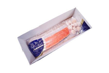 根室海鮮市場＜直送＞刺身用ほたて貝柱200g・刺身用トラウトサーモン(背)300～400g×1本 A-28208