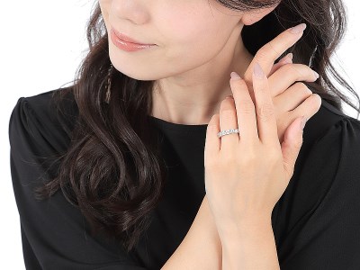HPt950ダイヤモンド2ct UPハーフエタニティリング　R53　K04126-H