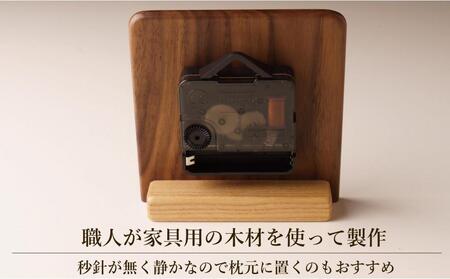 置き時計 木の時計 アナログ コンパクト 卓上 置時計 2個セット ウォールナット アルダー