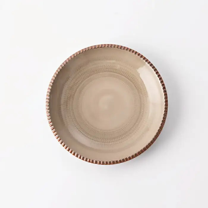 いげ皿 飛び鉋(青茶) 15cm 2点 NAZ506 やきもの 食器