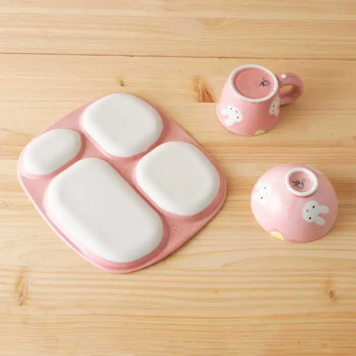 【波佐見焼】新うさぎ お子様 プレート セット 食器 皿 【陶もと】 [PE04] 波佐見焼