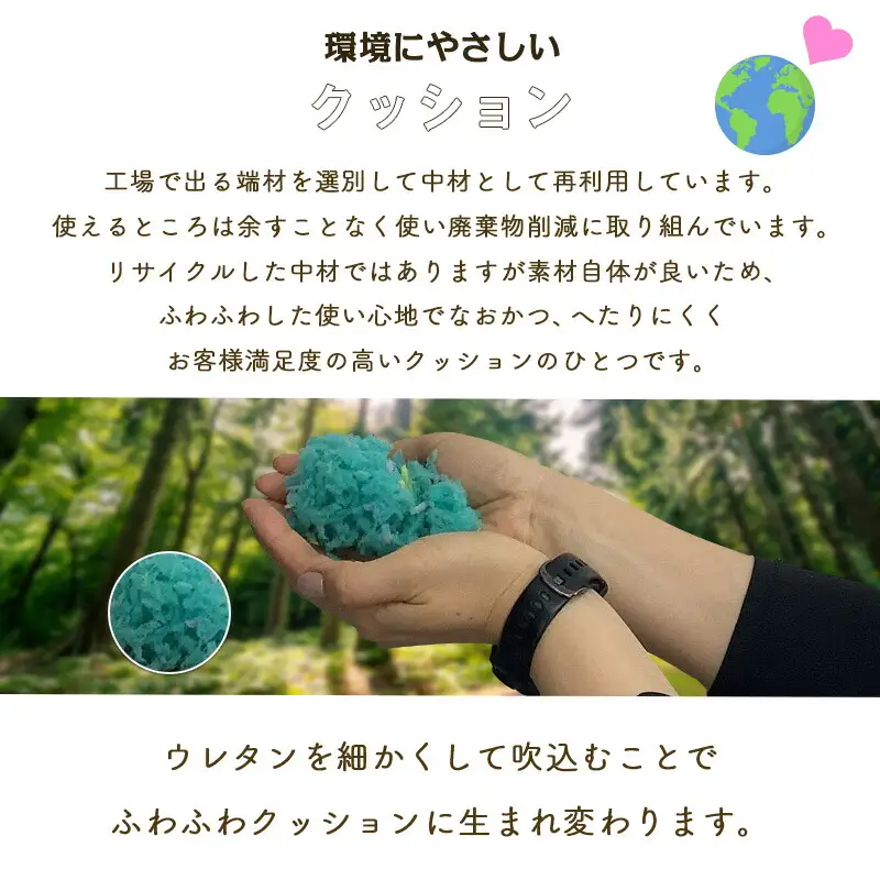 《環境にやさしいリボーンクッション》座ると楽ちん SUWARACT(スワラクト)円座クッション グレー　NI040_025