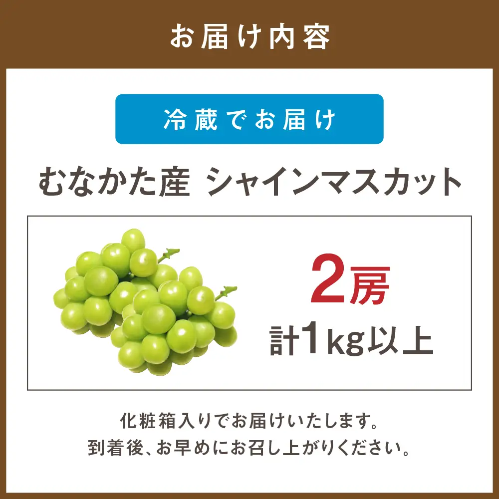JAむなかた厳選【むなかた産シャインマスカット】2房(1kg以上)【JAほたるの里】_HA0914