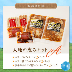 ホエイ豚のお試し食べ比べ3種セット(合計1.4kg以上)　ウインナー・豚ジンギスカン・ハンバーグ_H0010-103