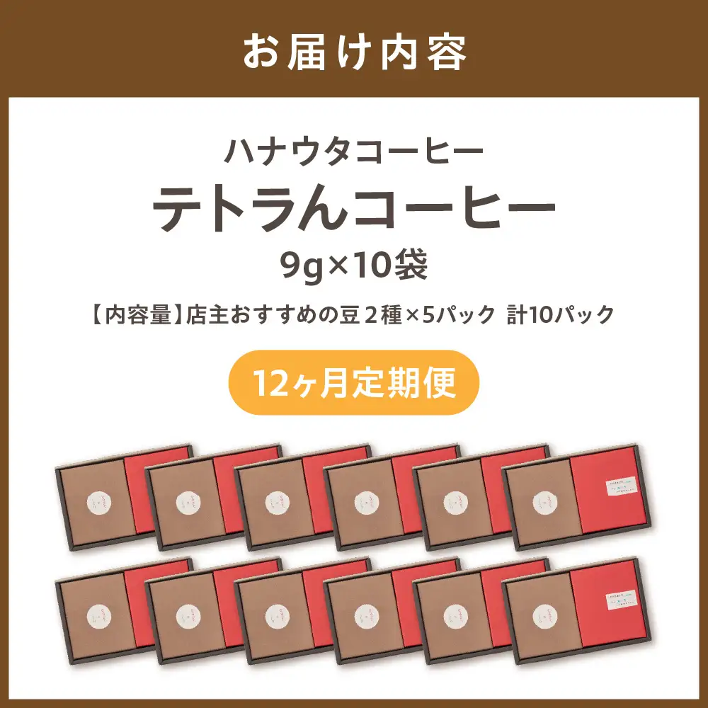 【毎月お届け】器具のいらないコーヒーパック テトラんコーヒー【ハナウタコーヒー】_HB0108