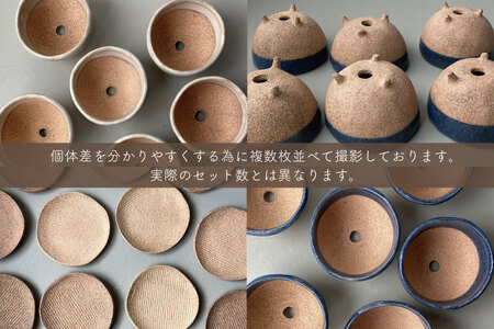 【益子焼】植木鉢セット(植木鉢とトレーのセット)?2セット｜多肉植物 寄せ植え 苔玉 ミニ盆栽 癒しのアイテム（BU001）