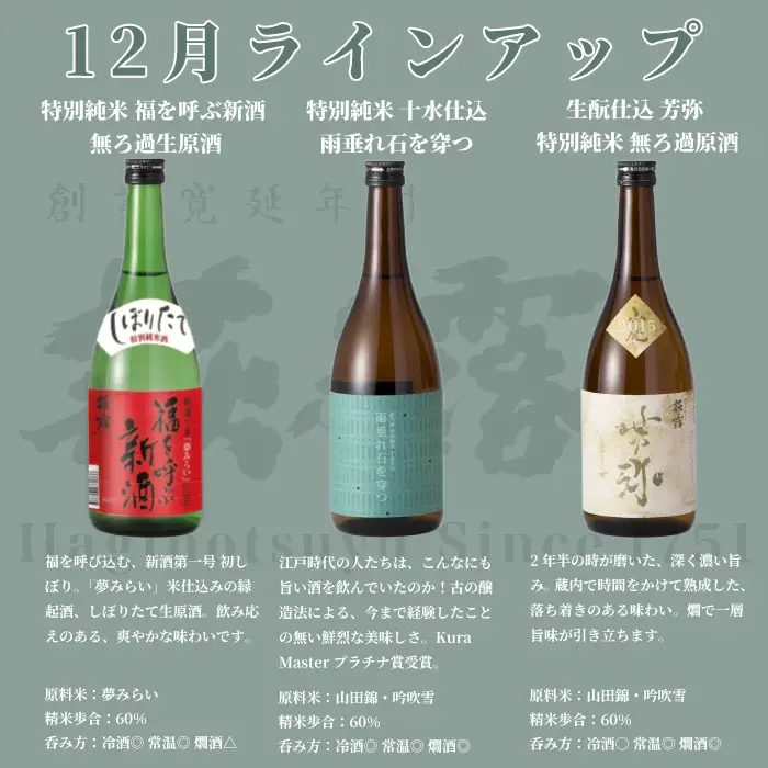 【I-319】福井弥平商店 萩乃露 満喫コースA　720ml 24本（頒布会4回）［高島屋選定品］