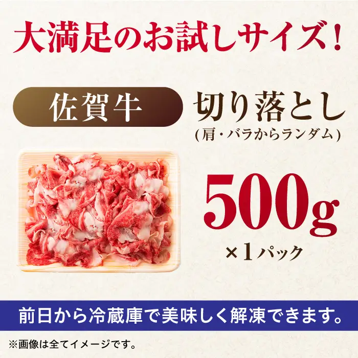 黒毛和牛 佐賀牛 切り落とし 肩orバラ 500g きりおとし[FDB006]