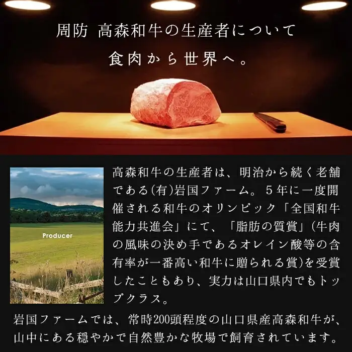 山口県産 高森和牛 肩ローススライス 450g【ミコー食品】
