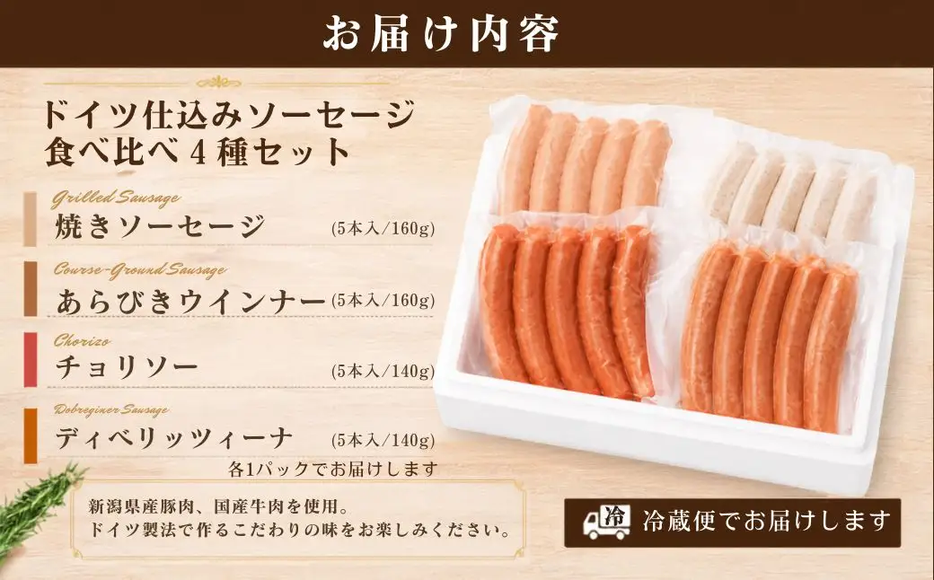 ソーセージ 食べ比べ 4種| ウインナー 新潟県 佐渡市