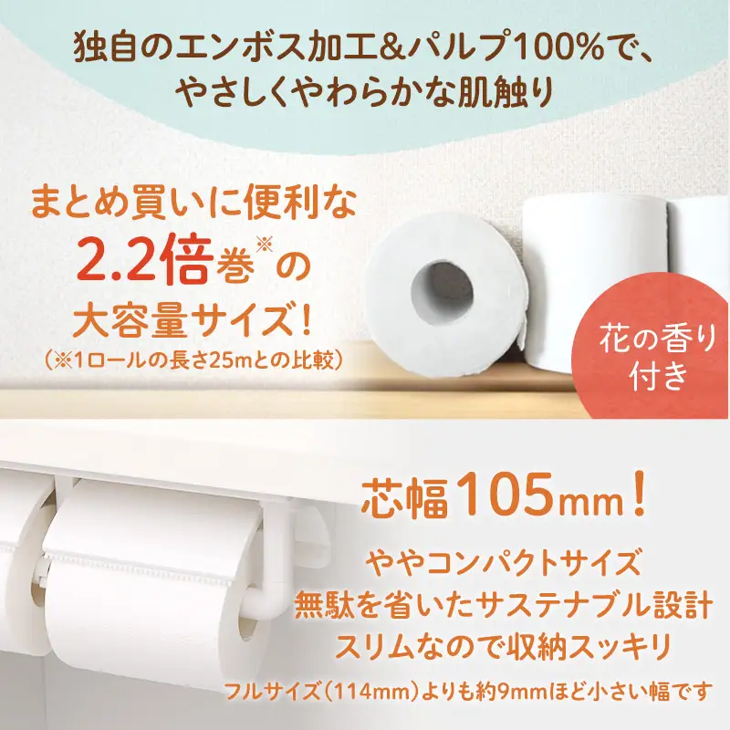 トイレットペーパー エリエール ダブル トイレットペーパー【2.2倍巻】