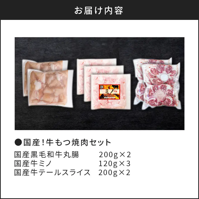 国産 ！ 牛 もつ （ ホルモン ） 焼肉 セット K002-007 肉 牛肉 冷凍