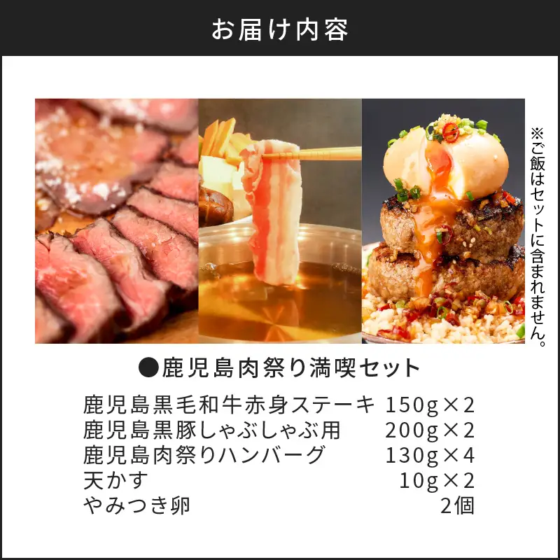 鹿児島肉祭り満喫セット K008-005 肉 豚肉 牛肉 惣菜 総菜 冷凍 ハンバーグ