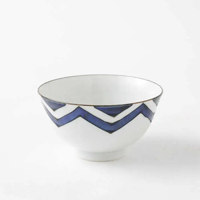 【波佐見焼】陶器 染シリーズ 茶碗 青 4個セット[OAP038]