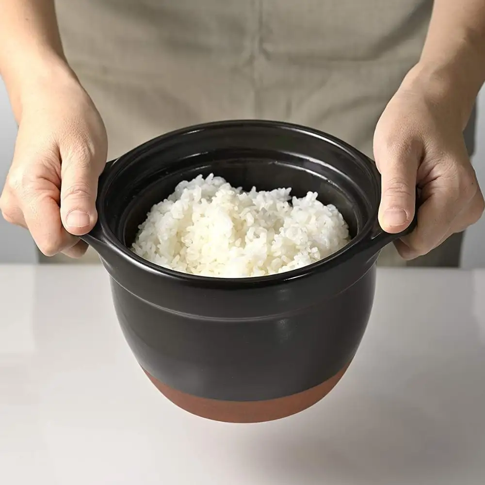 【萬古焼（ばんこやき）】フタがガラスのご飯釜1～2合炊き　HARIO　ハリオ