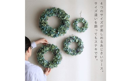 ドライフラワーリース 花七曜 大きなあじさい ドライフラワーリース