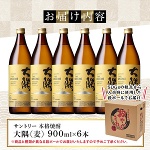 サントリー 本格焼酎 大隅〈麦〉(900ml×6本・計5.4L) お酒 麦焼酎【大隅家】B166-v01
