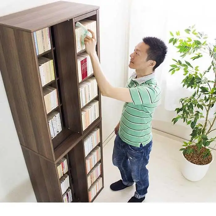 【完成品】スライド本棚 W575 ホワイトオーク AKU101193105