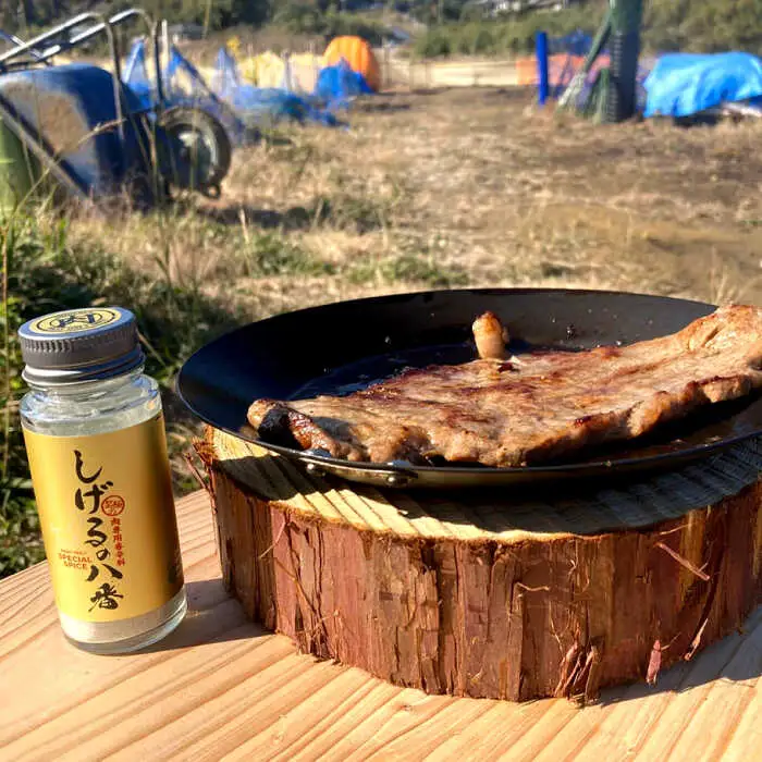 しげるの八番3本セット / スパイス ジンジャー 肉 肉専門 オニオン にんにく ガーリック 調味料 BBQ バーベキュー 焼肉 ステーキ 味付け 胡椒 ペッパー / 諫早市 / 株式会社飯盛グリーン開発 [AHCY001]