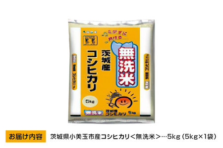 無洗米 コシヒカリ 5kg 米 こしひかり 白米 茨城県産 お弁当 おにぎり エコ 47-J