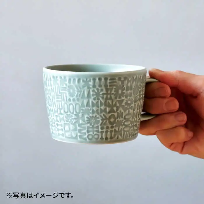 【波佐見焼】PATTERNED PLATE,MUG  セット squall gray 【BIRDS' WORDS】[CF040] 波佐見焼