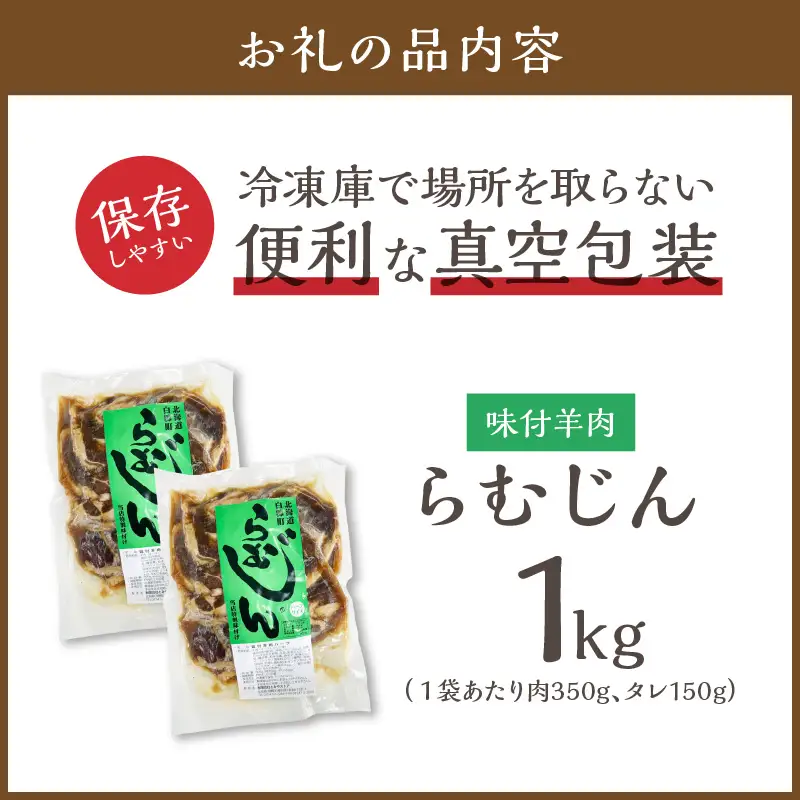 味付羊肉（らむじん）【1kg（500g×2）】_I011-1748