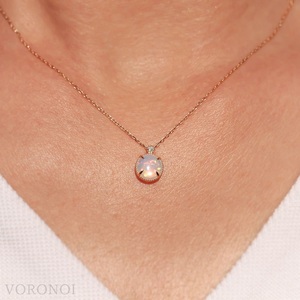 K18YG オパール カボションカット ダイヤモンドネックレス MINAMOセッティング VO0067PK18