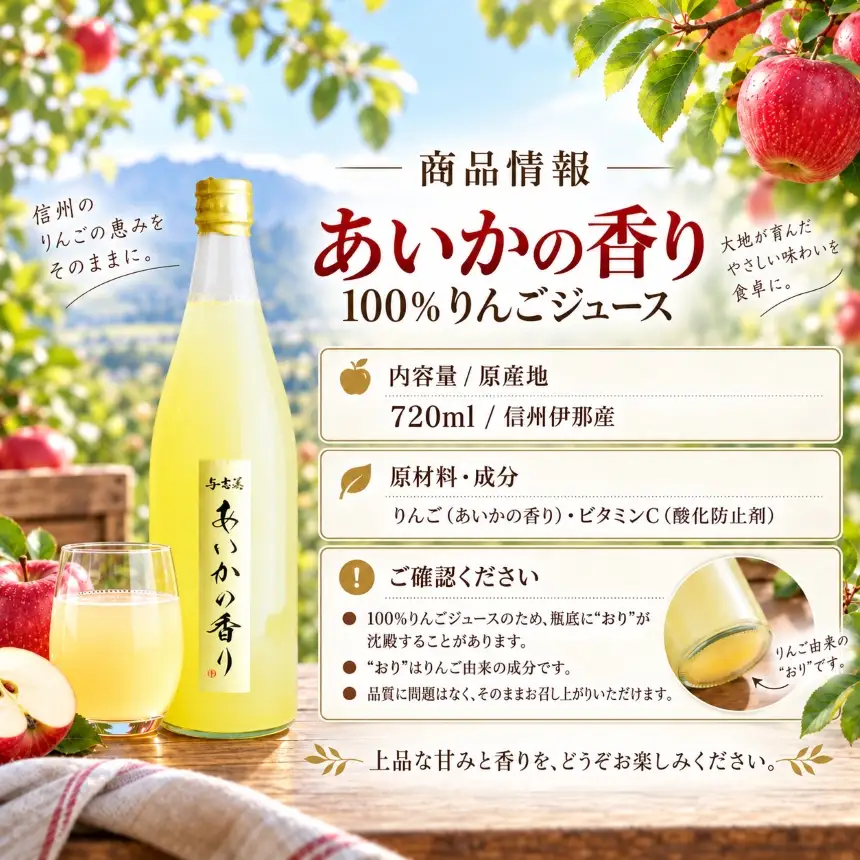 希少なりんご！あいかの香り　100%りんごジュース　720ml×2本入り 【011-d3】