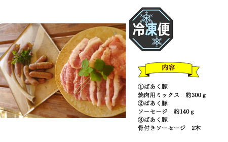 無添加 5大アレルゲン不使用 ばあく豚 焼肉 とソーセージ BBQ セット | 肉 にく ニク お肉 焼肉 奈良県 五條市 手作り 無添加 奈良県 金剛山麓 冷凍 甘味 お取り寄せ グルメ 送料無料 手作りハム・ソーセージ工房ばあく 手作り 加工品 豚 ポーク スパイス 山桜 スモーク 自慢 骨付きソーセージ 安心 にんにく たまねぎ とんかつ トンカツ バーベキュー こだわり