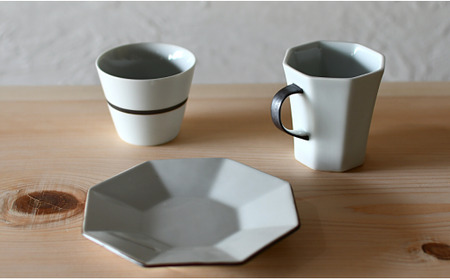 有田焼 白釉錆コーヒー碗皿&マルチカップ【ARITAYAKI-STORE】 和食器 食器 うつわ 器 コーヒーカップ＆ソーサー カップ 小鉢 フリーカップ シンプル おしゃれ 福泉窯 30000円 3万円 ek021