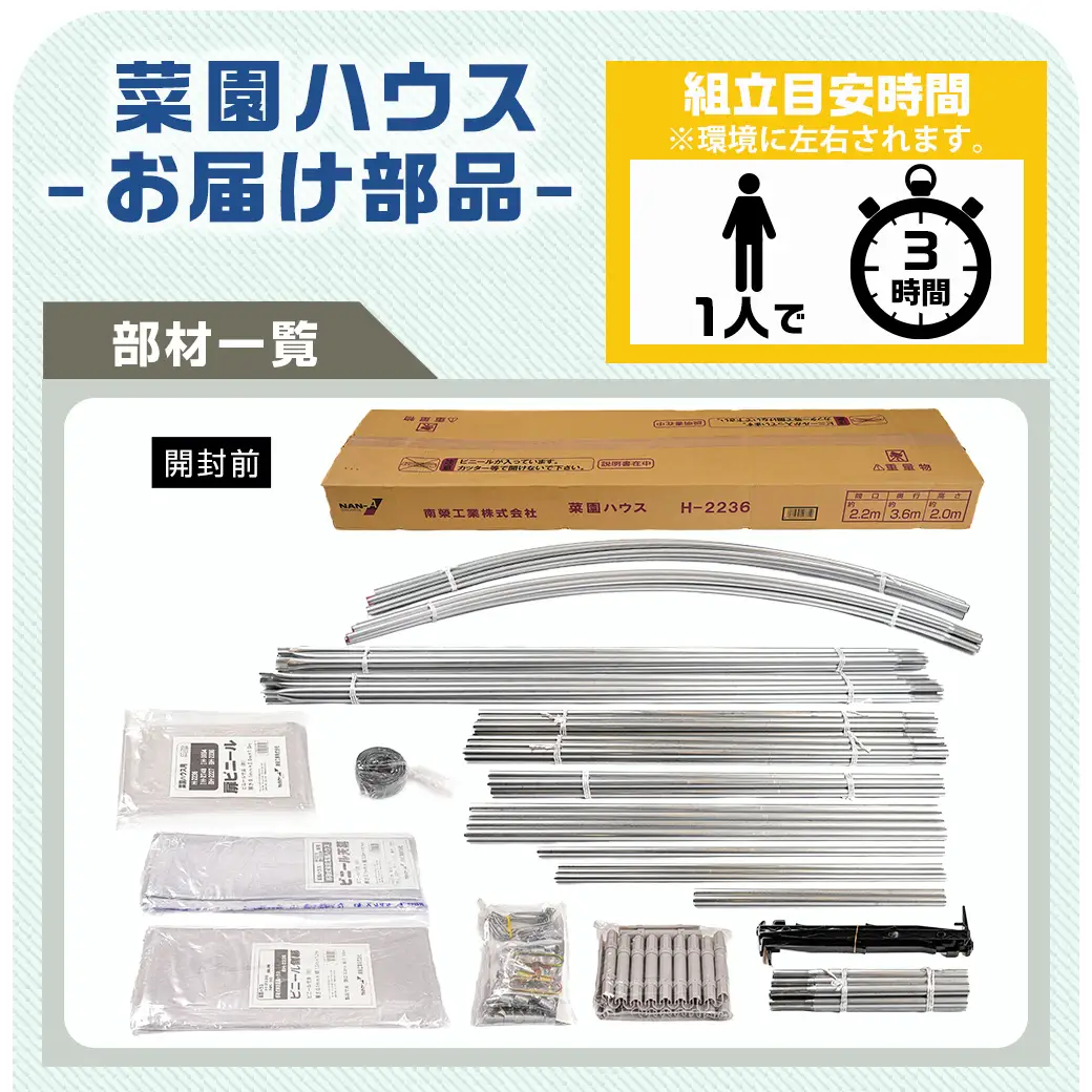 菜園ハウス【2.3坪用】〈H-2236〉〔84-J403〕_(都城市) 菜園ハウス 2.3坪用 一枚扉蝶番式 組立式 組立説明書付 ビニール温室 農業 育苗 栽培 