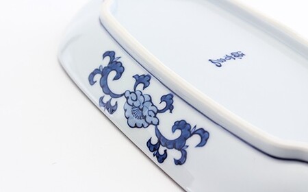 源右衛門窯 染錦柘榴絵 長皿 器 食器 盛皿 柘榴 有田焼 ad042