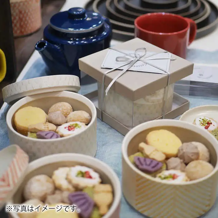 【波佐見焼】波佐見 陶箱クッキー プリーツ柄 くすみグリーン【HASAMI COOKIES STORE】[UE12]